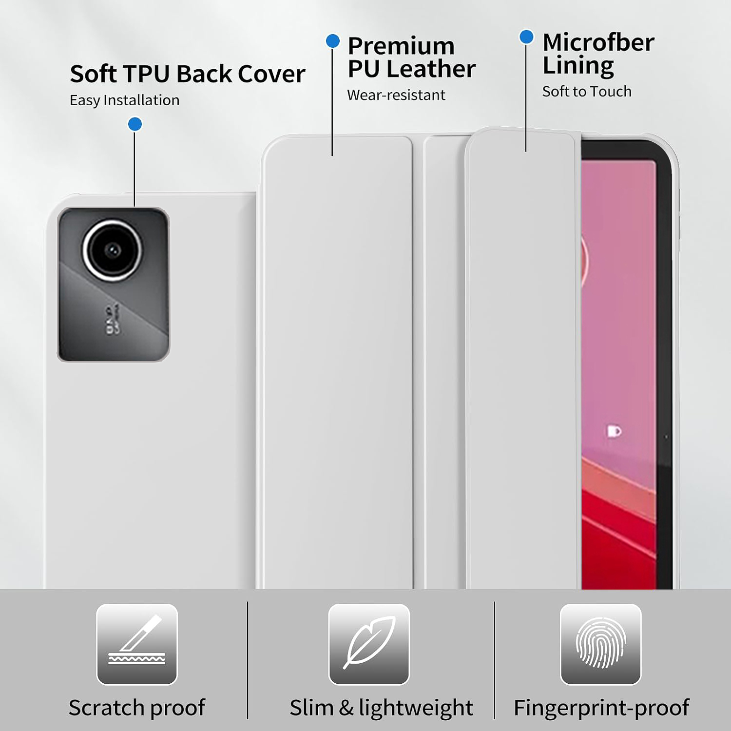 Tri-fold Flip Case For Lenovo  - đánh giá và giá Lenovo Tablet M11 Accessories